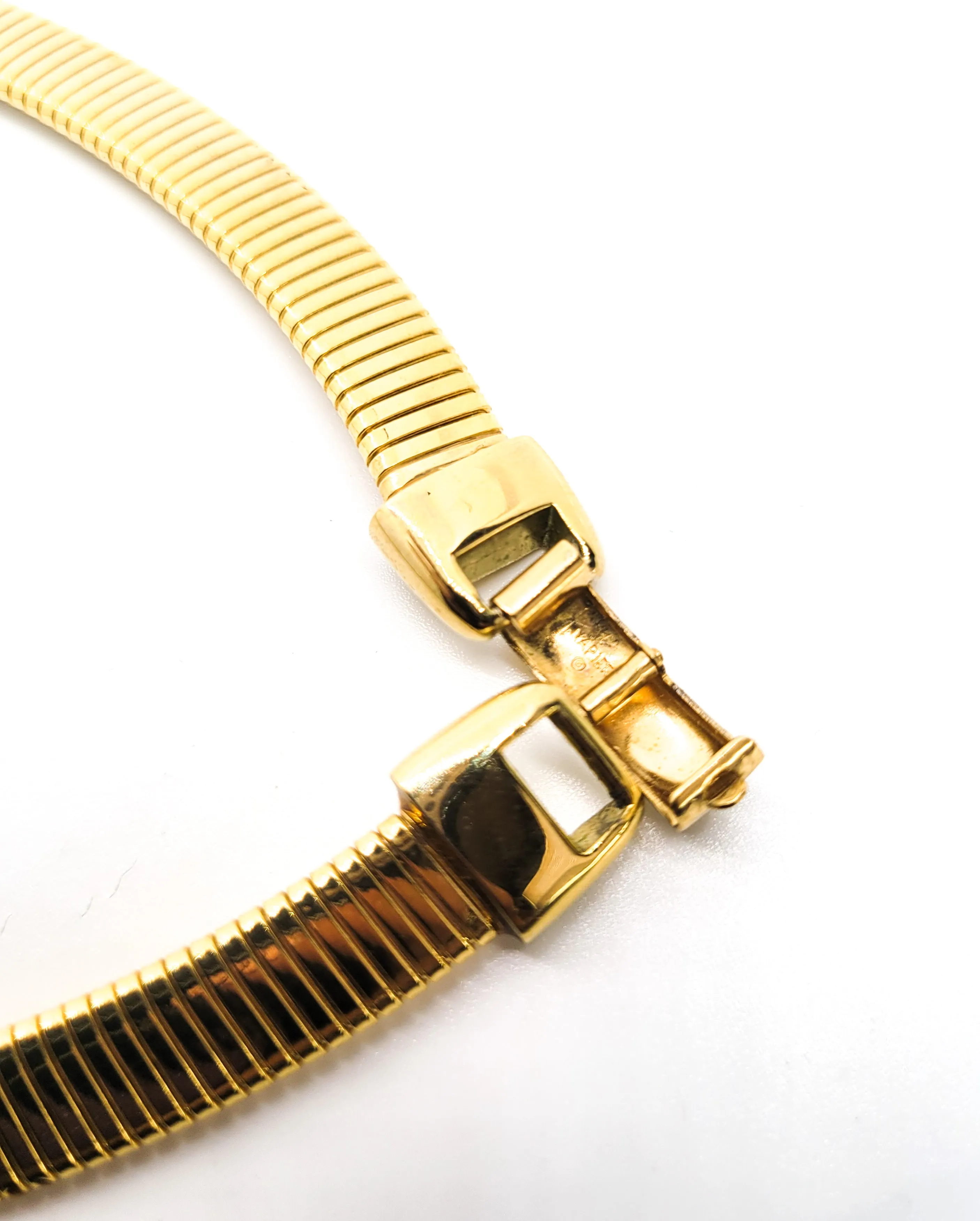 Napier Omega Gold and silver toned retro 80's vintage signed necklace