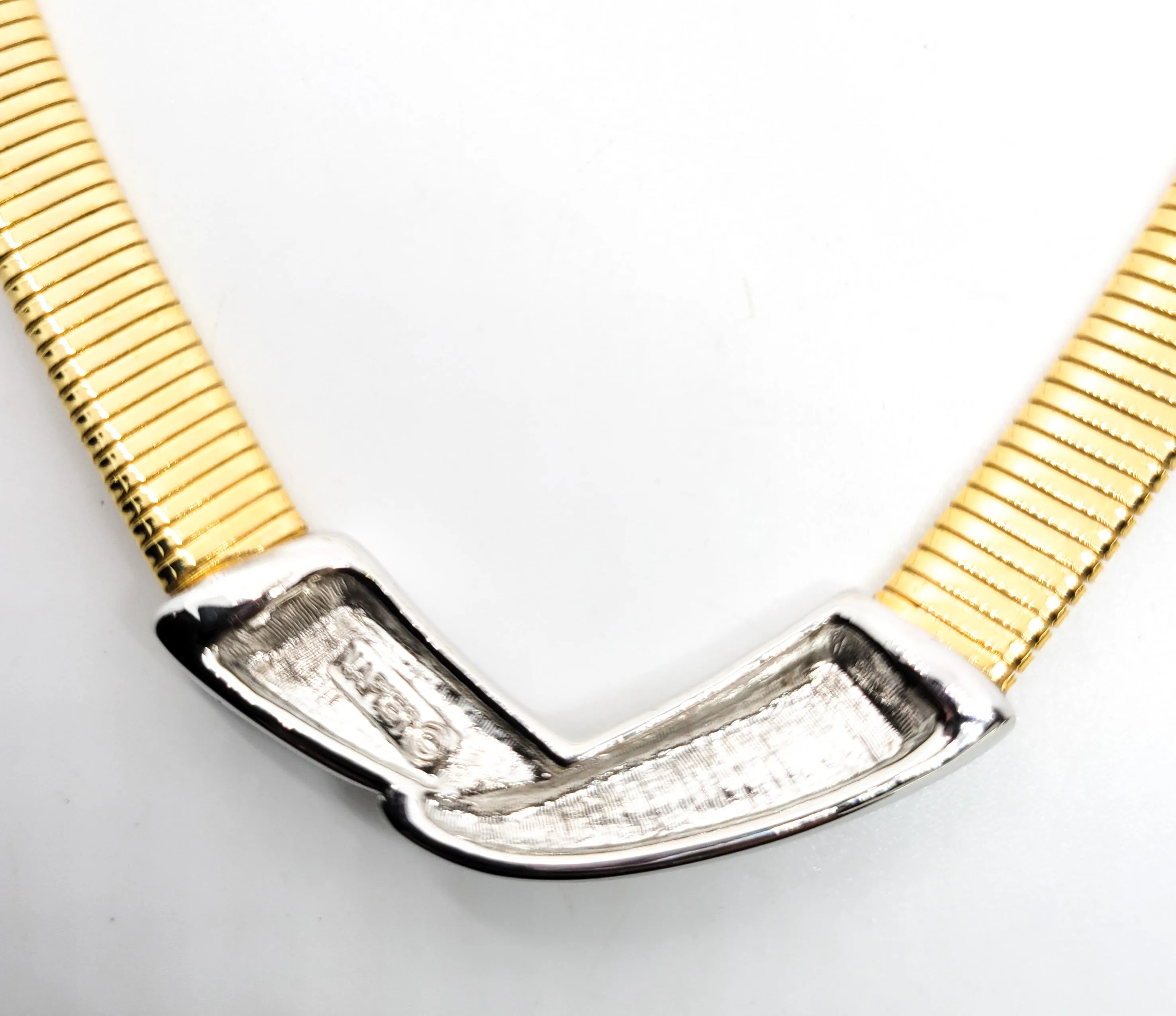 Napier Omega Gold and silver toned retro 80's vintage signed necklace