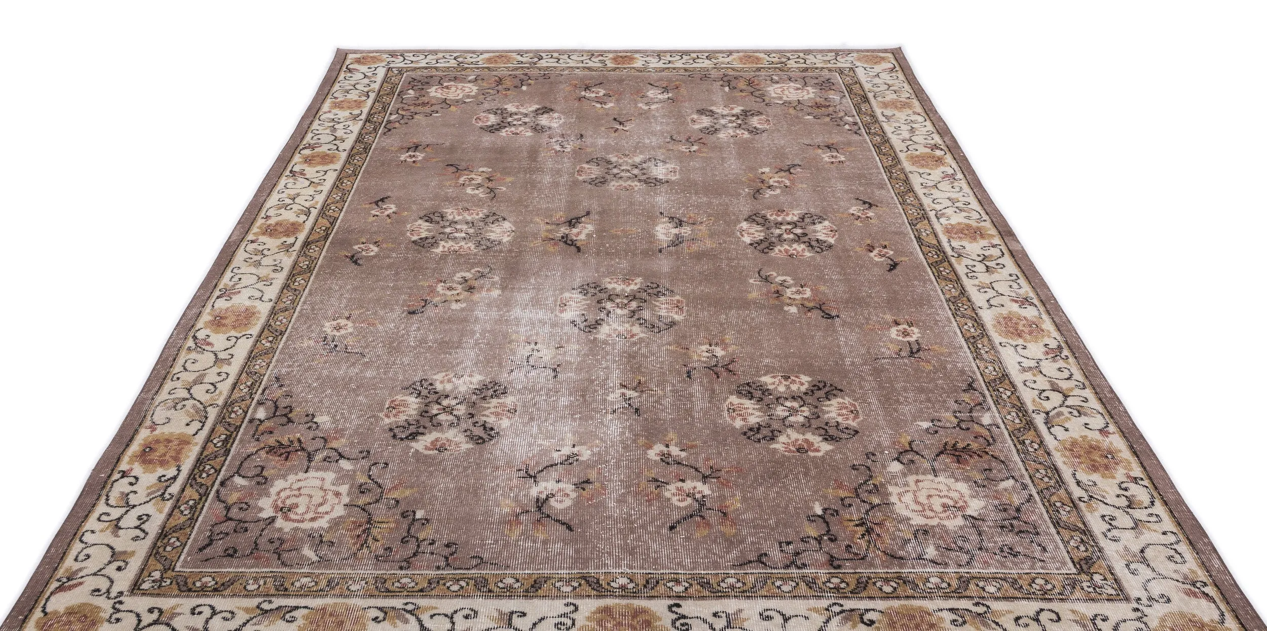Naturel Vintage Rug  I Traditional Design Rug | Turkish Rug | Hand Weaving Rug  | Living Room Rug | Wool Rug | Vintage Rug | Tumbled Rug  | Naturel Rug | Boho Rug I 6'6'' x 10'6'' ft 198 x 319 cm