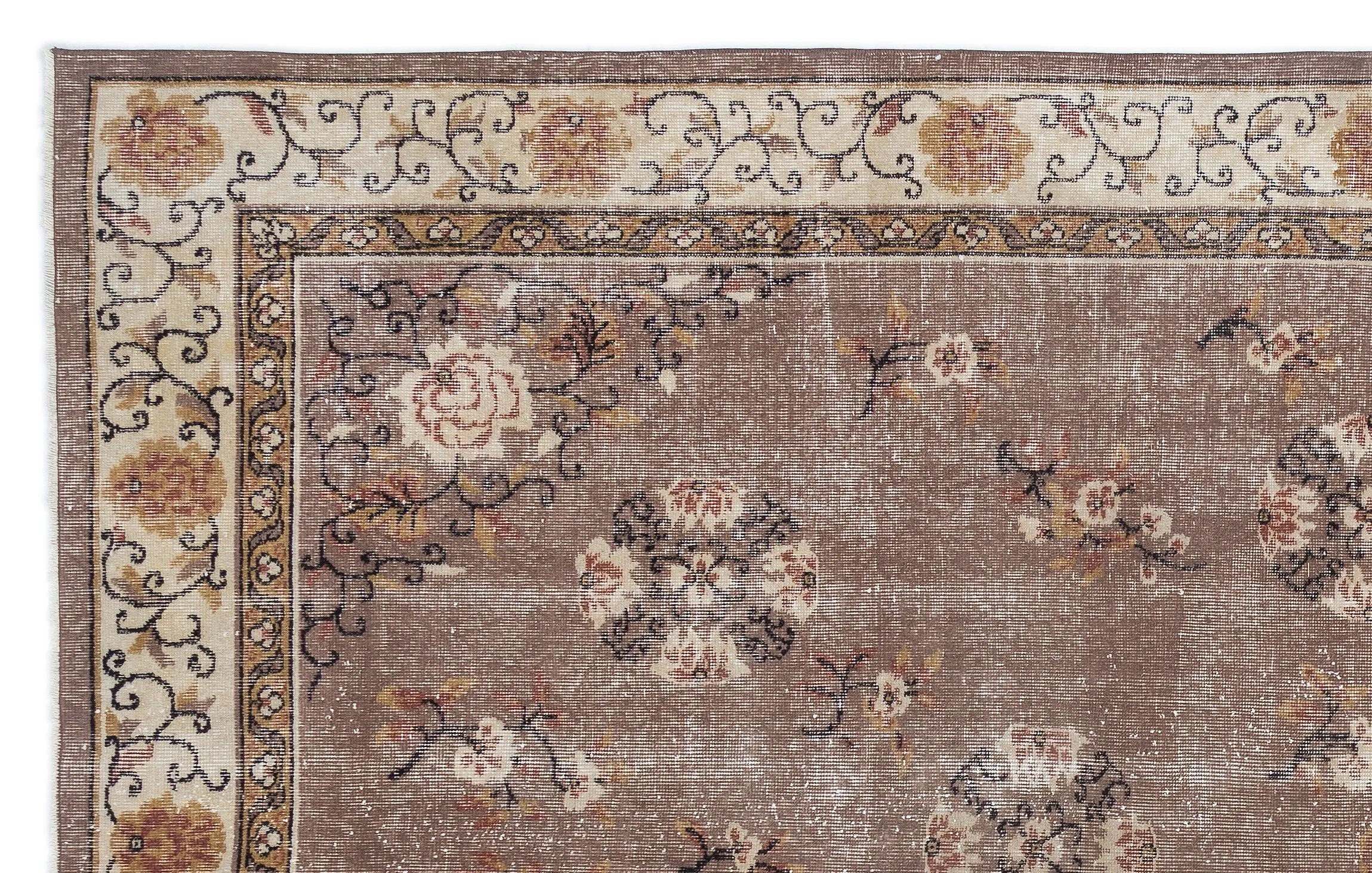 Naturel Vintage Rug  I Traditional Design Rug | Turkish Rug | Hand Weaving Rug  | Living Room Rug | Wool Rug | Vintage Rug | Tumbled Rug  | Naturel Rug | Boho Rug I 6'6'' x 10'6'' ft 198 x 319 cm