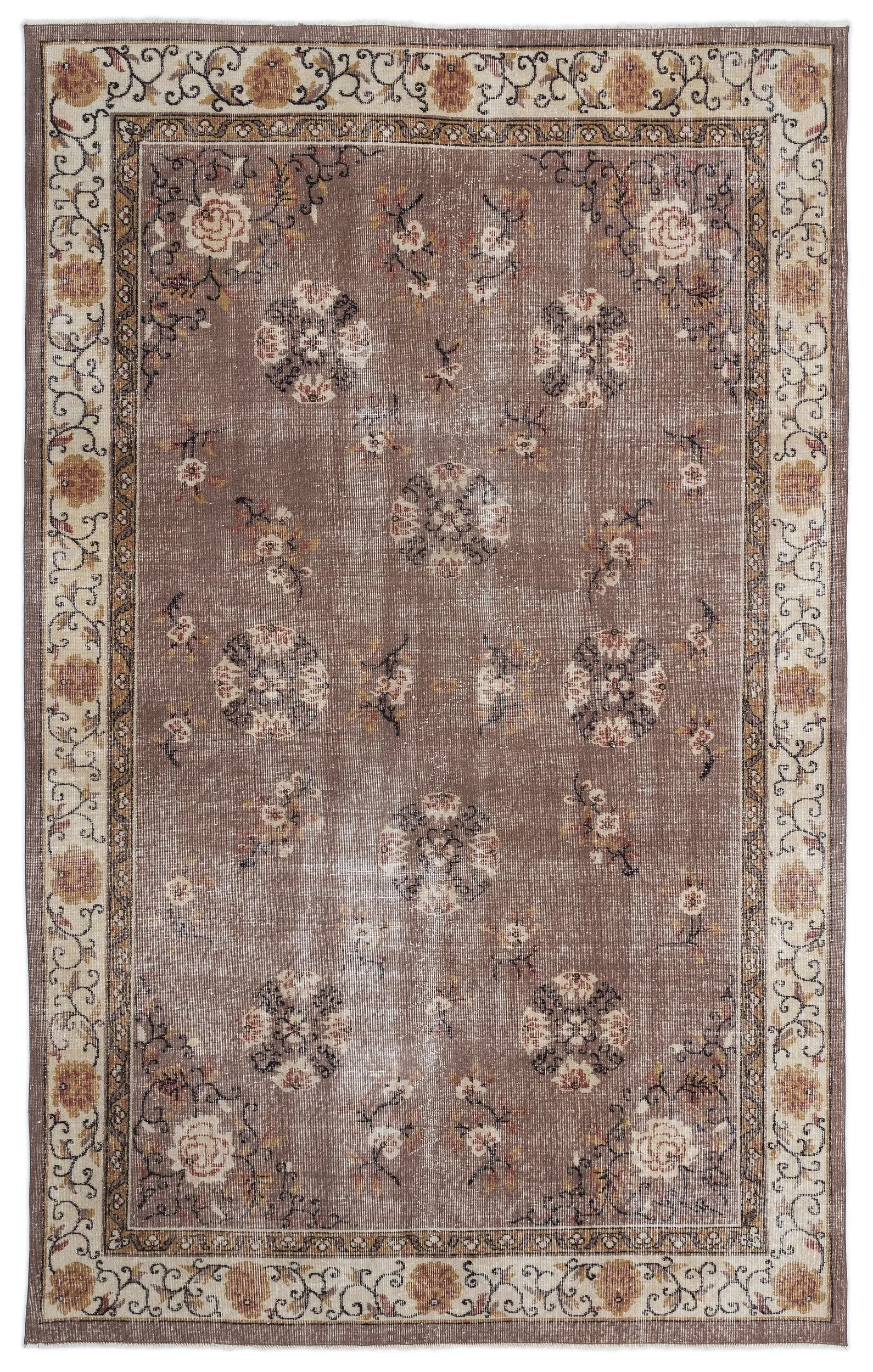 Naturel Vintage Rug  I Traditional Design Rug | Turkish Rug | Hand Weaving Rug  | Living Room Rug | Wool Rug | Vintage Rug | Tumbled Rug  | Naturel Rug | Boho Rug I 6'6'' x 10'6'' ft 198 x 319 cm