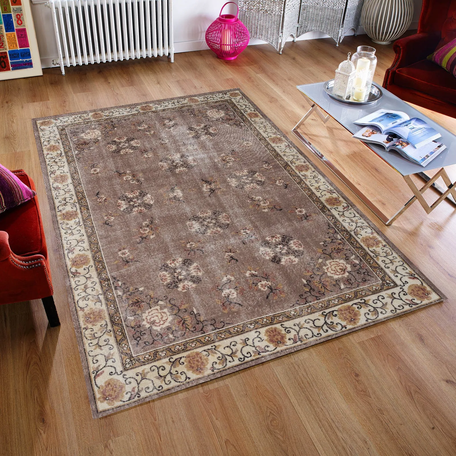 Naturel Vintage Rug  I Traditional Design Rug | Turkish Rug | Hand Weaving Rug  | Living Room Rug | Wool Rug | Vintage Rug | Tumbled Rug  | Naturel Rug | Boho Rug I 6'6'' x 10'6'' ft 198 x 319 cm