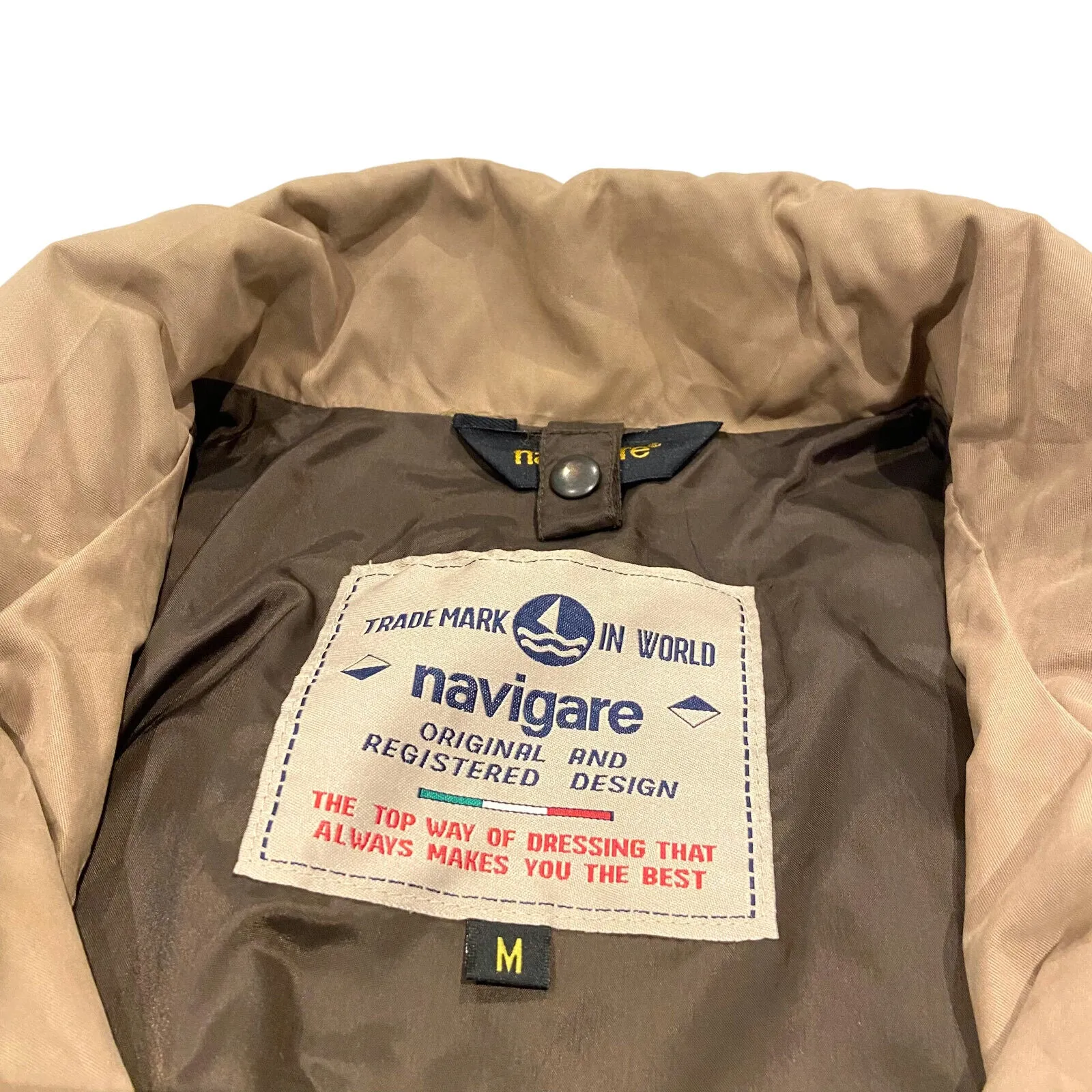Navigare Brown Rain Jacket | Vintage Mens High End Luxury Designer Coat Medium