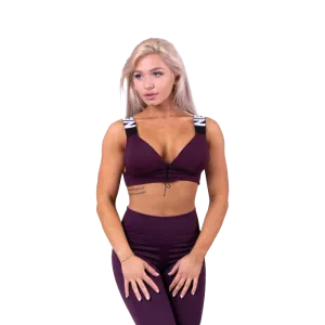 Nebbia Lace Up Sports Bra 694 - Burgundy