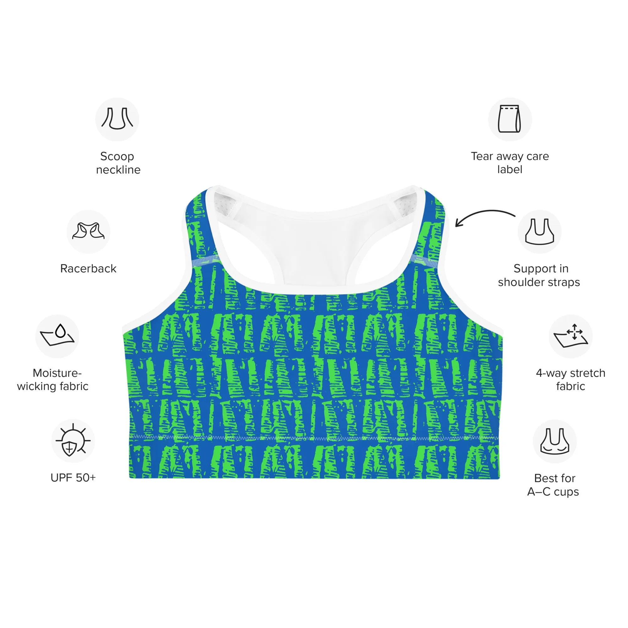 Neon Batik Sports Bra