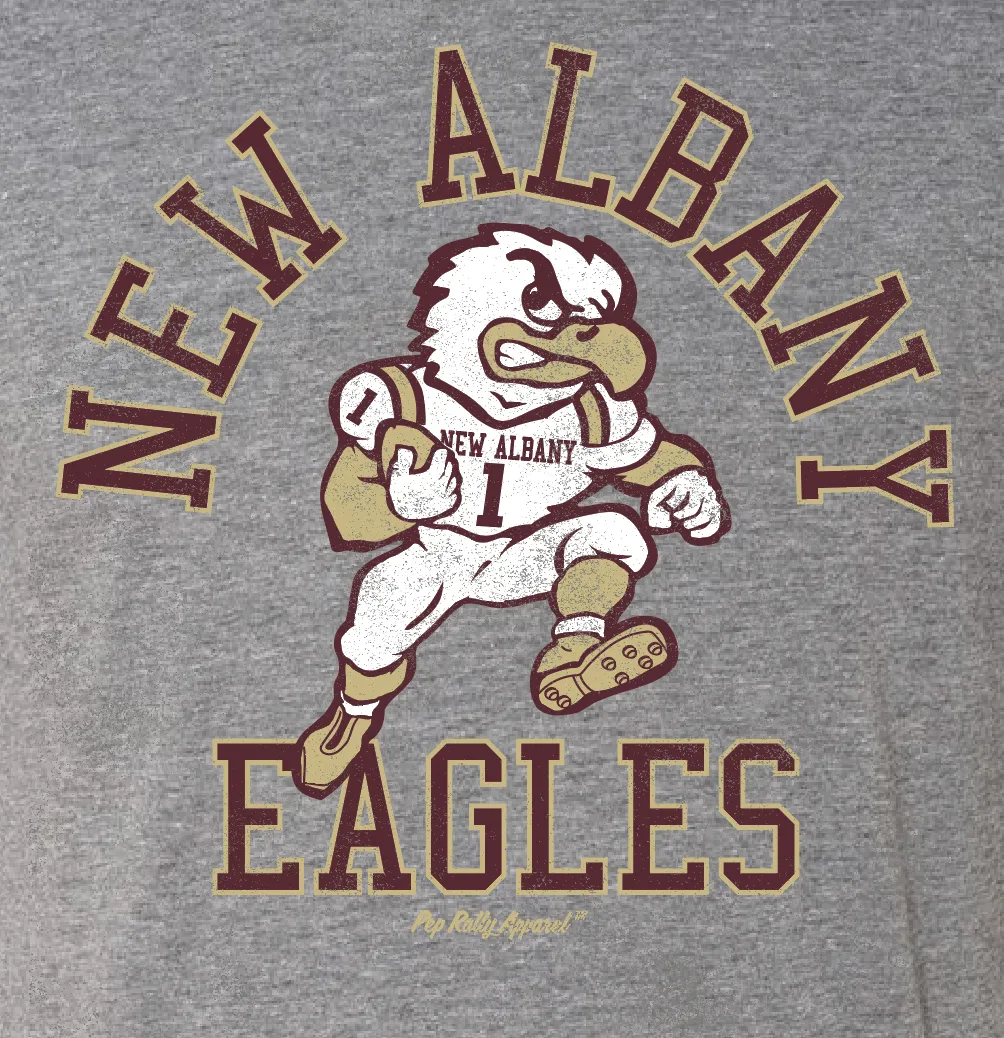 NEW ALBANY FOOTBALL RETRO EAGLE GRAY TEE