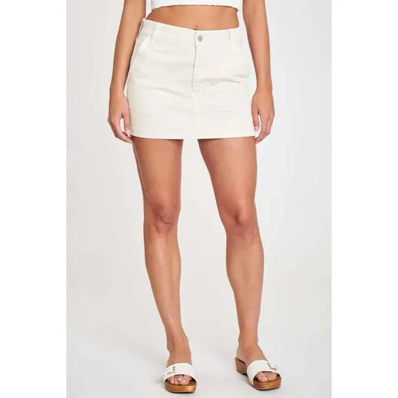 NEW DAZE denim low waist mini skirt in cream