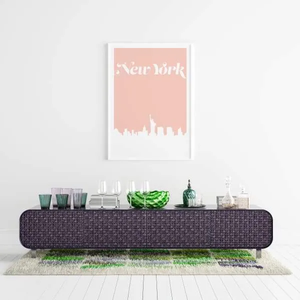 New York, New York retro inspired city skyline