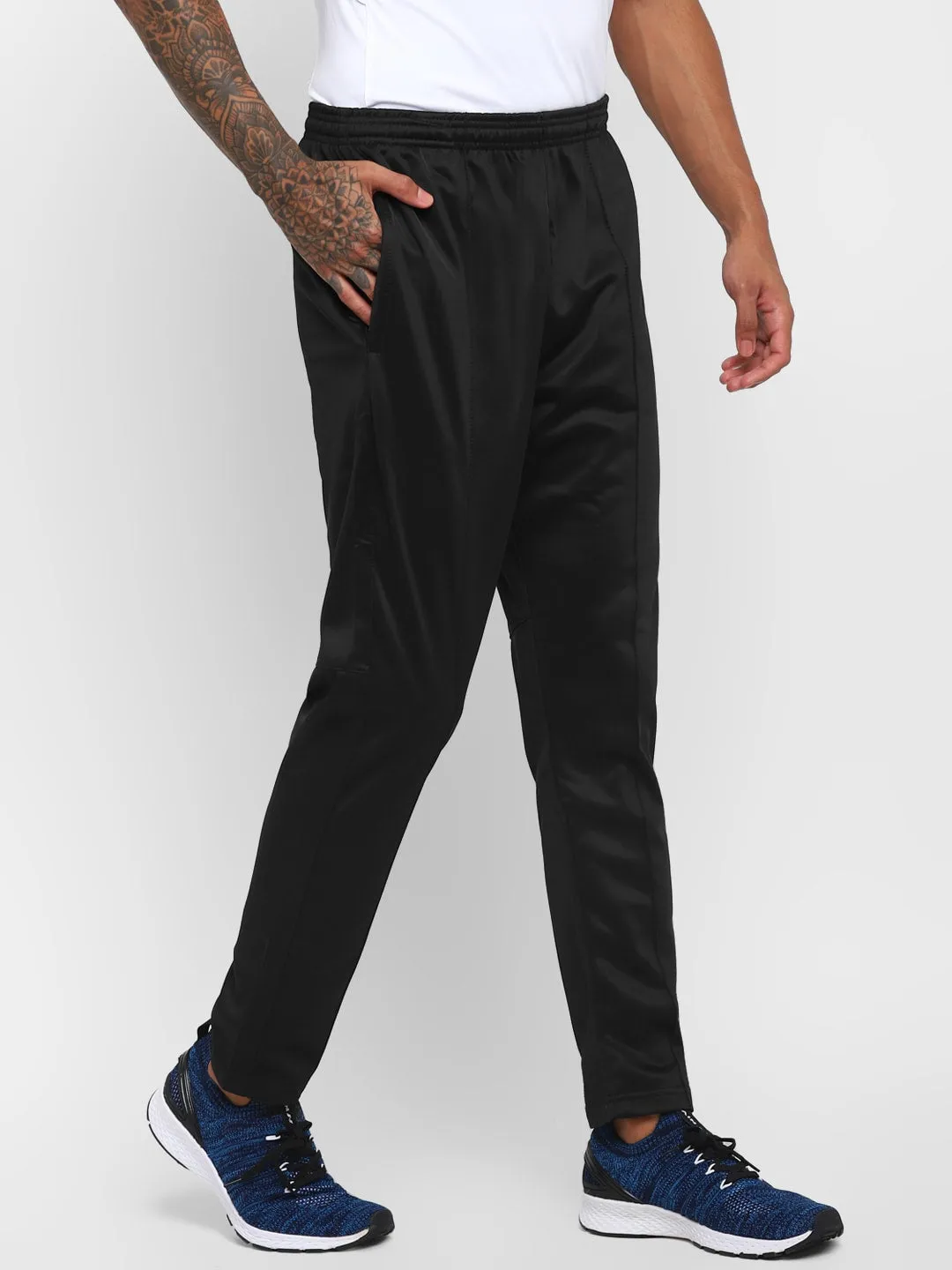 Nivia SuperPoly Lower for Men/Knitted heavy Polyester lower with Zipper Pocketfor Men - Black