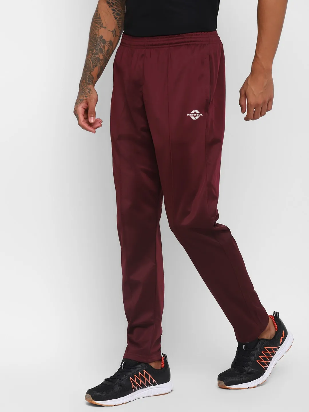 Nivia SuperPoly Lower for Men/Knitted heavy Polyester lower with Zipper Pocketfor Men - Maroon