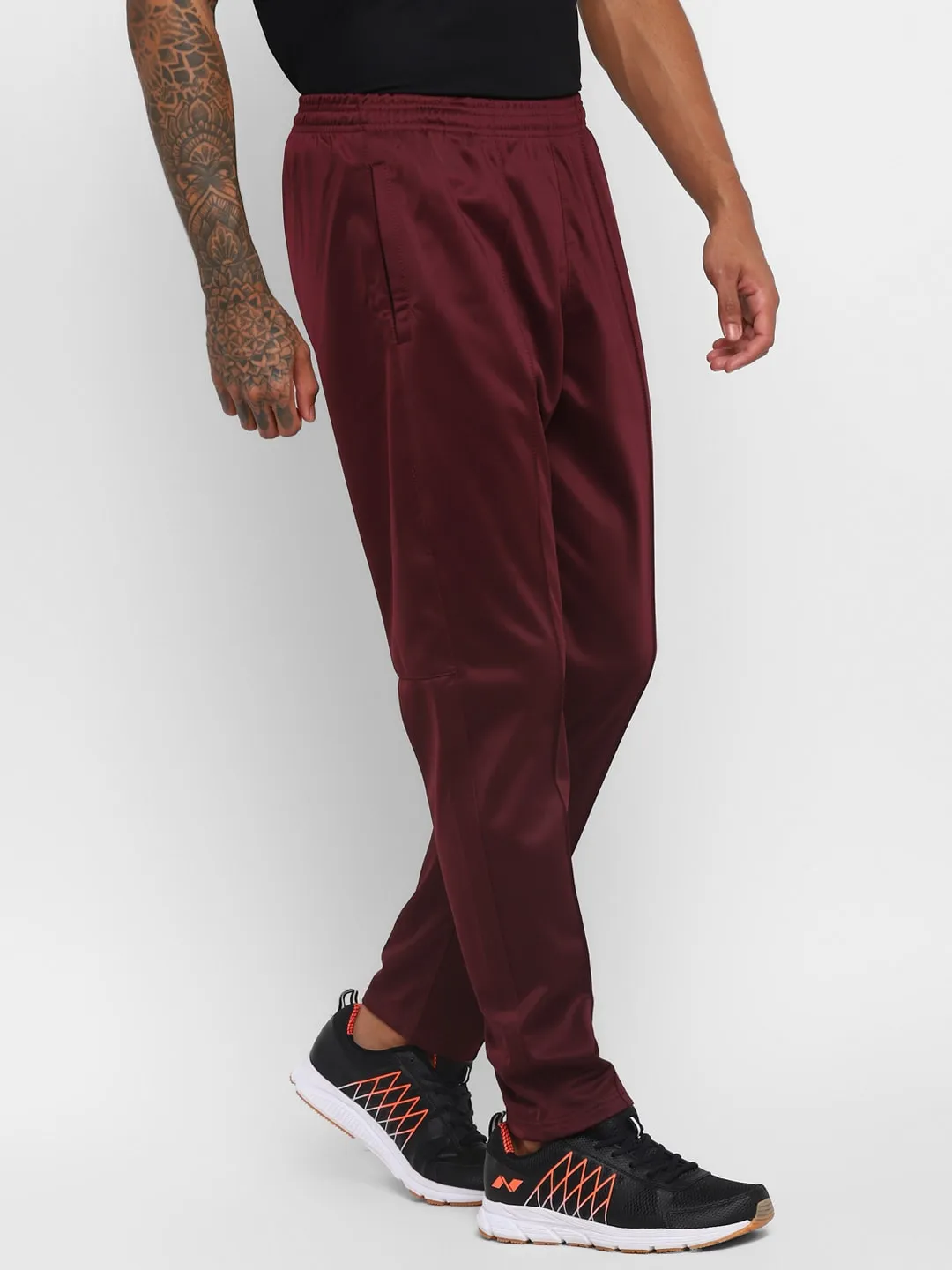 Nivia SuperPoly Lower for Men/Knitted heavy Polyester lower with Zipper Pocketfor Men - Maroon