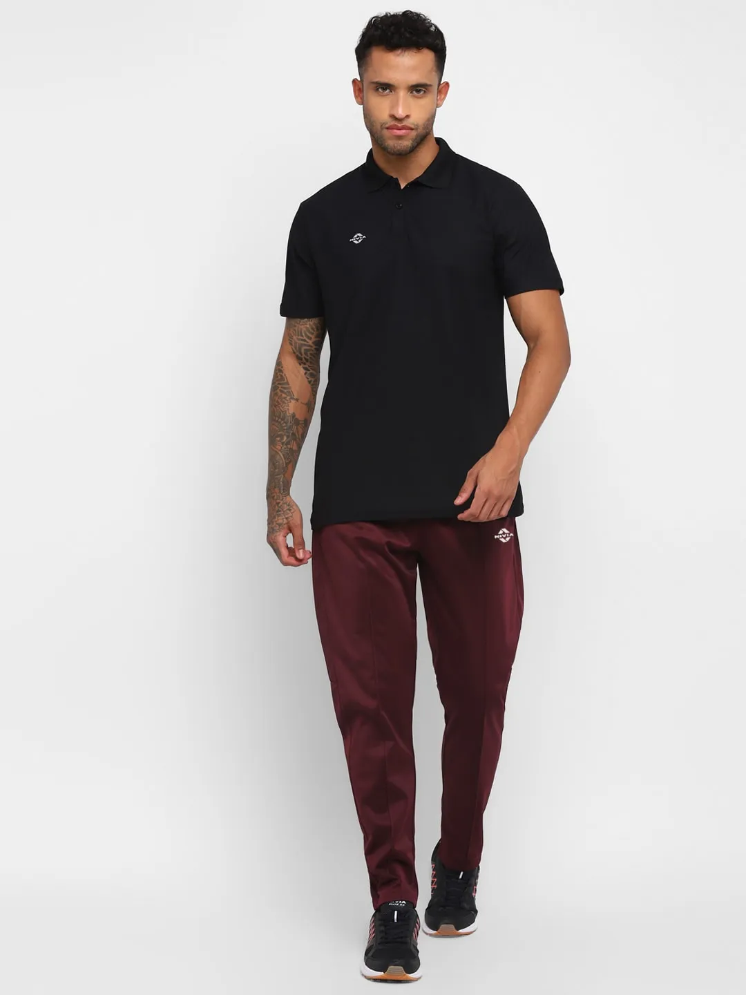 Nivia SuperPoly Lower for Men/Knitted heavy Polyester lower with Zipper Pocketfor Men - Maroon