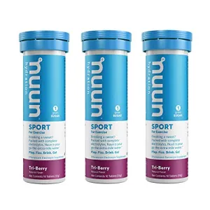 Nuun Active: Tabletas de bebida mejoradas con electrolitos Tri-Berry (3 paquetes de 10 tabletas)