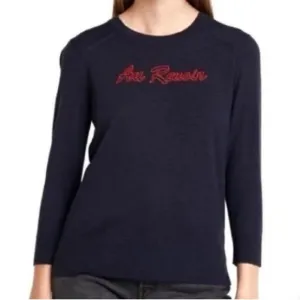 NWOT BANANA REPUBLIC Au Revoir Embroidered Merino Wool Sweater Size Medium