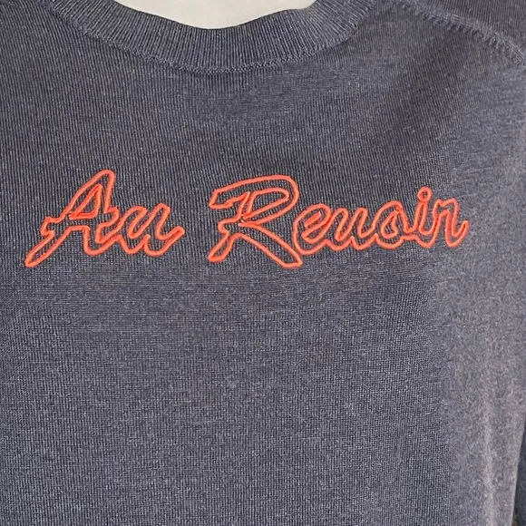 NWOT BANANA REPUBLIC Au Revoir Embroidered Merino Wool Sweater Size Medium