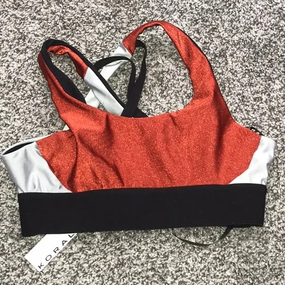 NWT KORAL ENDPOINT ROUGE/SILVER SPORTS BRA Z21-18