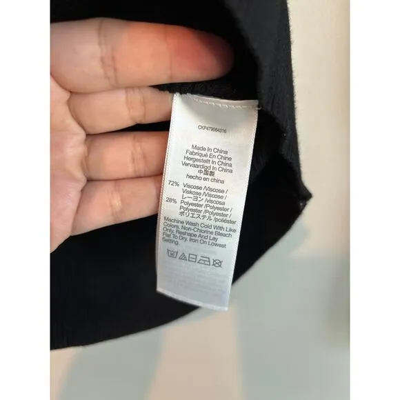 NWT Madewell Wide Ribbed Long Sleeve Corset Sweater In Black Size XS