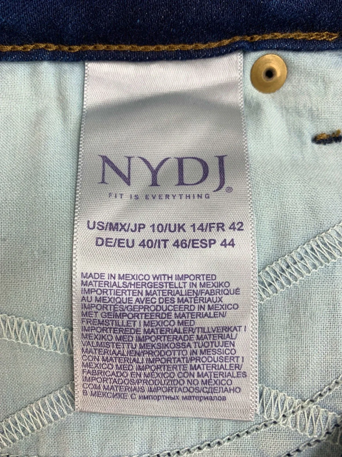 NYDJ Blue AMI Skinny Jeans Size UK 14