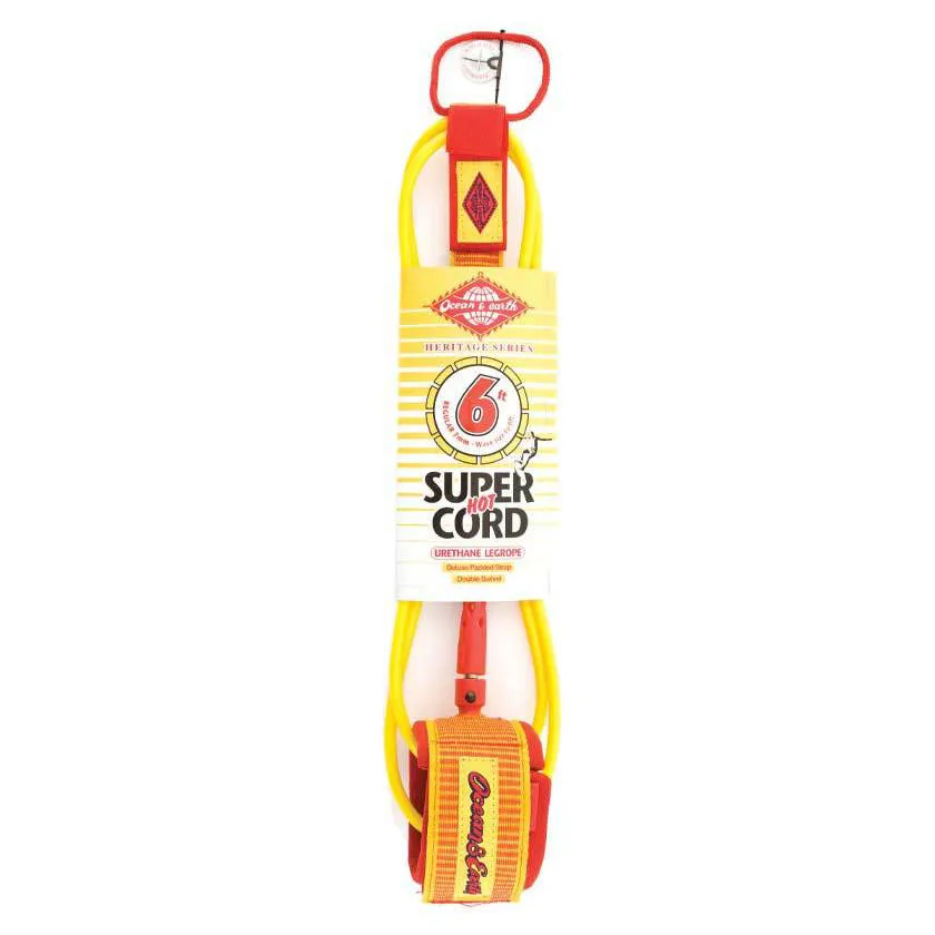 Ocean & Earth Moulded Regular Heritage Leash (9ft-Yellow)