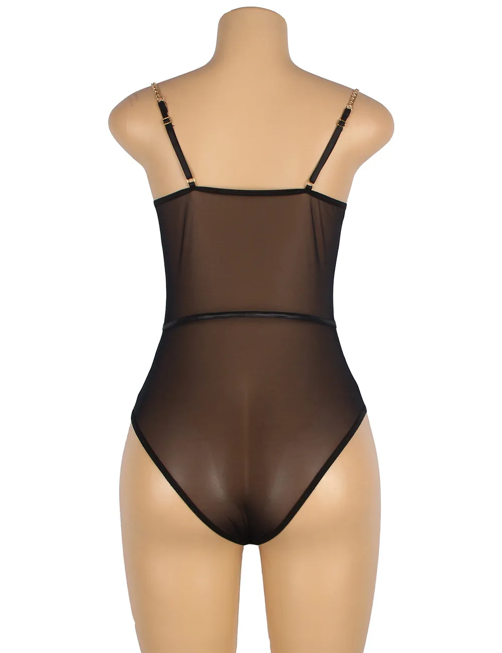 One Piece Metal Strap See Through Underwire Bodysuit Lingerie Egypt