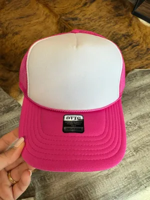 Otto White & Hot Pink Trucker Hat