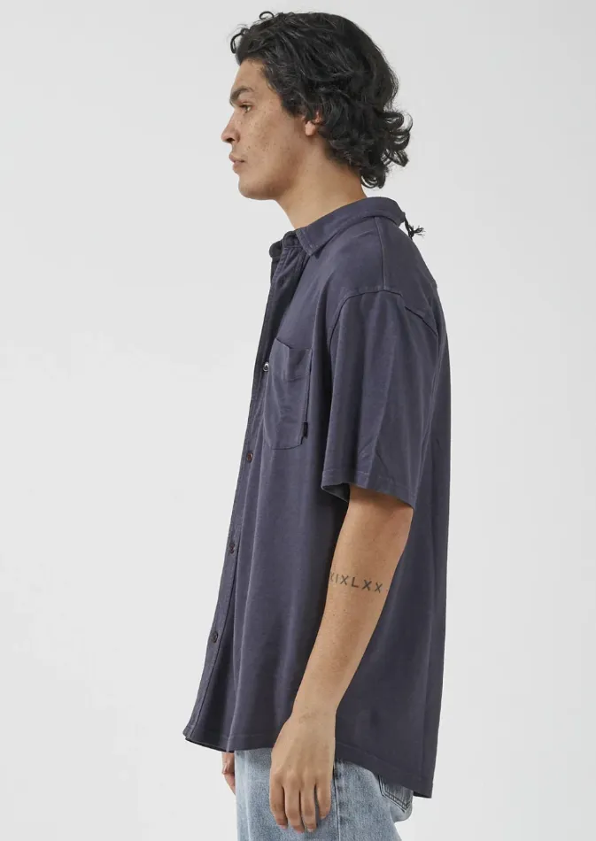 Oversized  S/s Jersey Shirt - Marine Blue