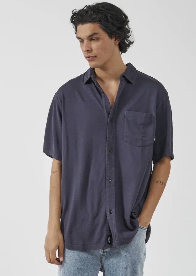 Oversized  S/s Jersey Shirt - Marine Blue