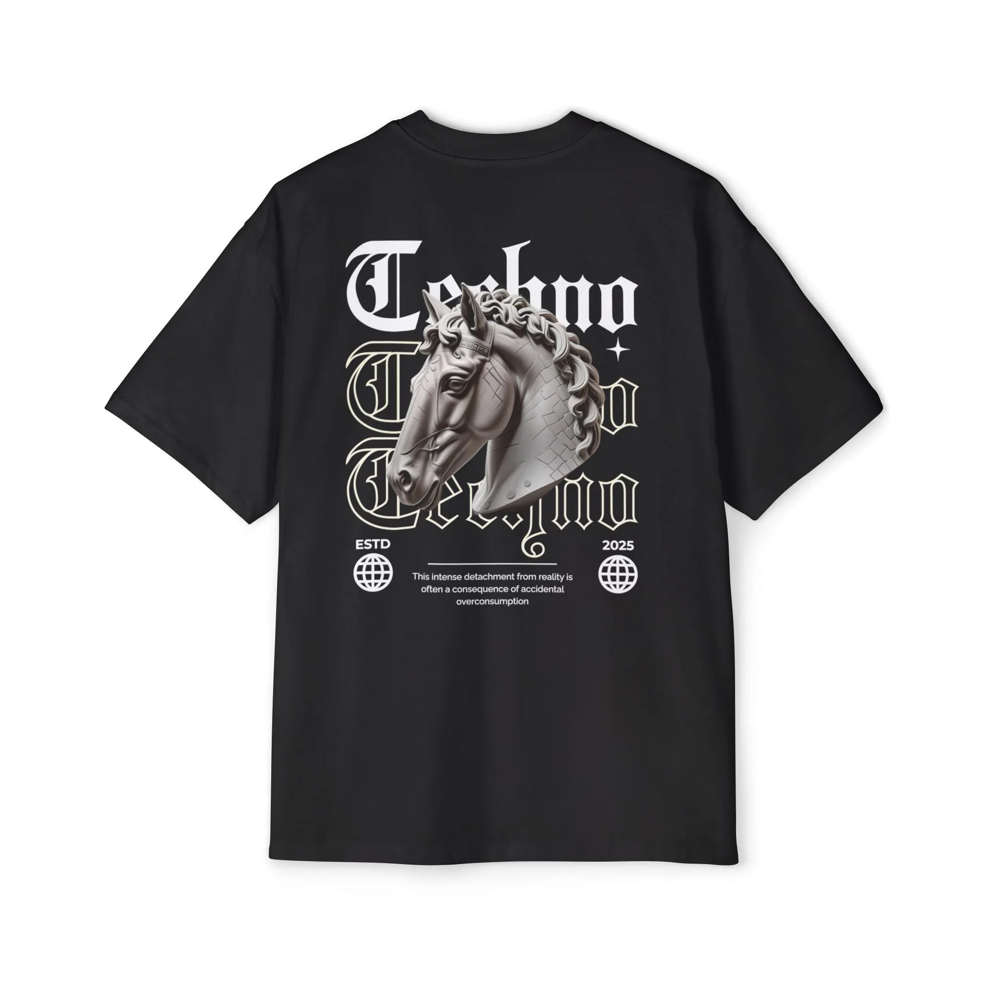 Oversized Techno Detachment Premium Drop Shoulder Short Sleeve T-Shirt
