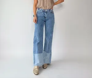 Pacific Coast Contrast Hem Wide Leg Jean