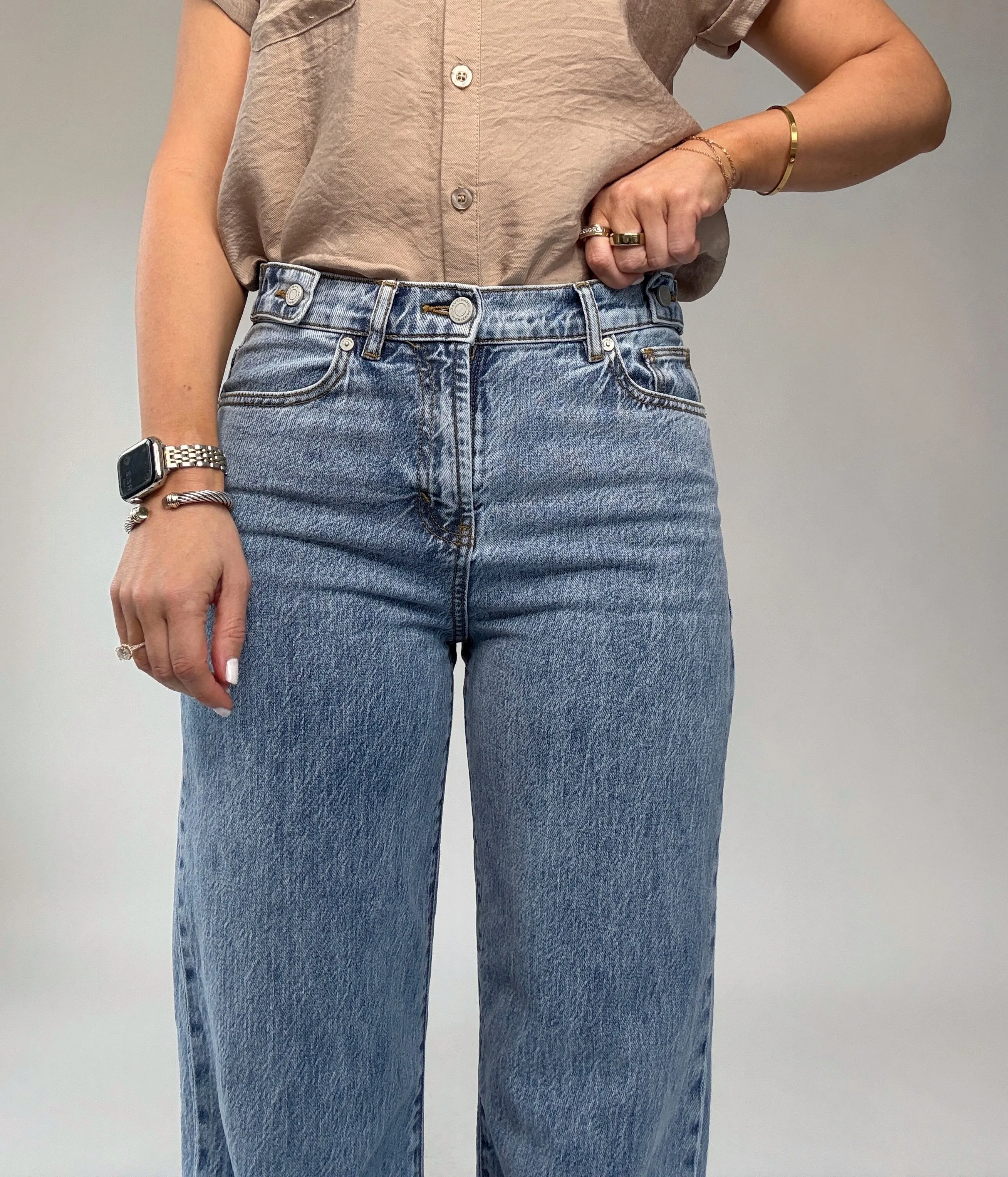 Pacific Coast Contrast Hem Wide Leg Jean