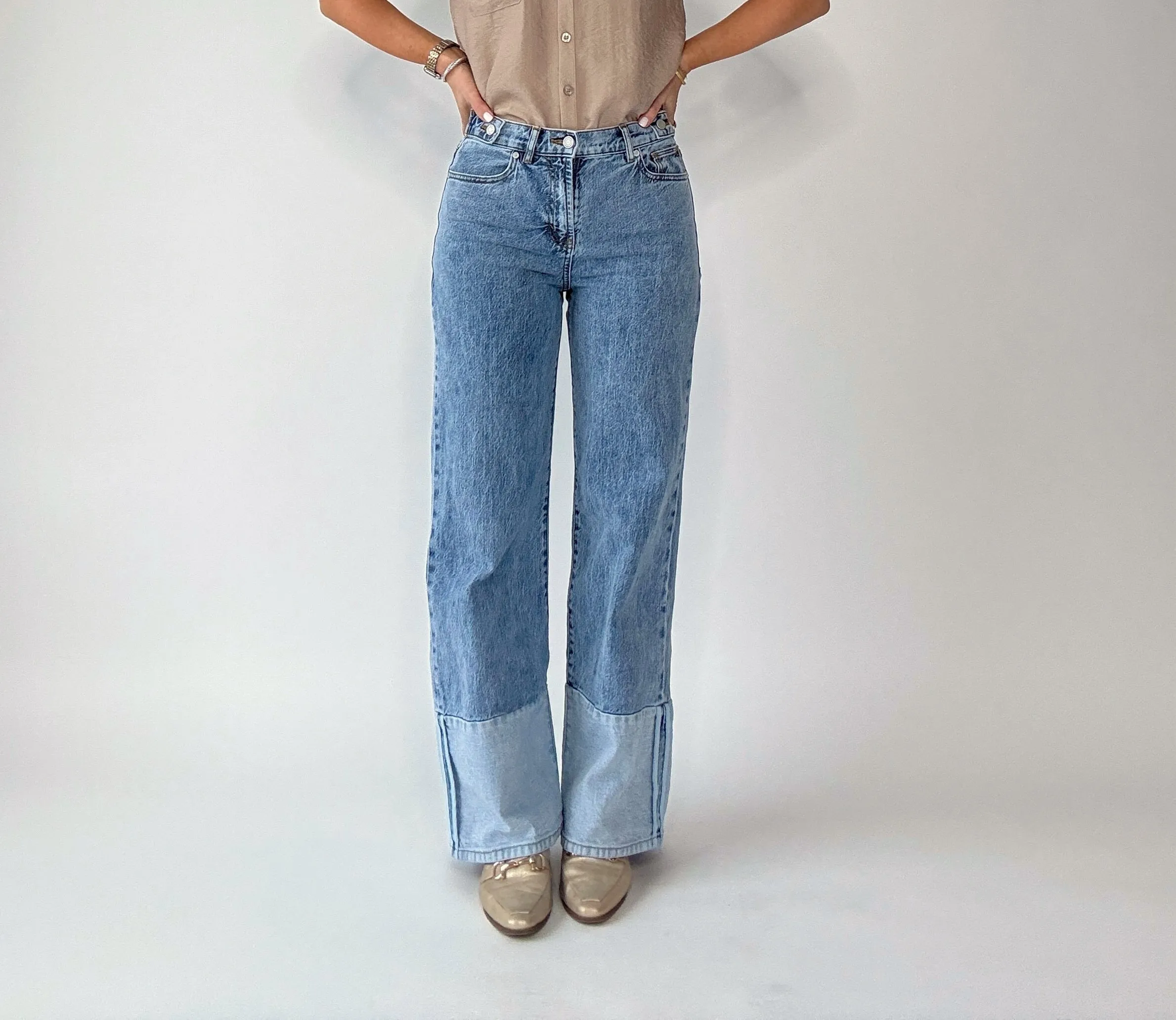 Pacific Coast Contrast Hem Wide Leg Jean