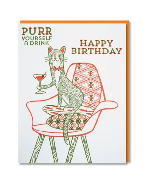 Paper Parasol Press - Purr Yourself a Drink Birthday Card