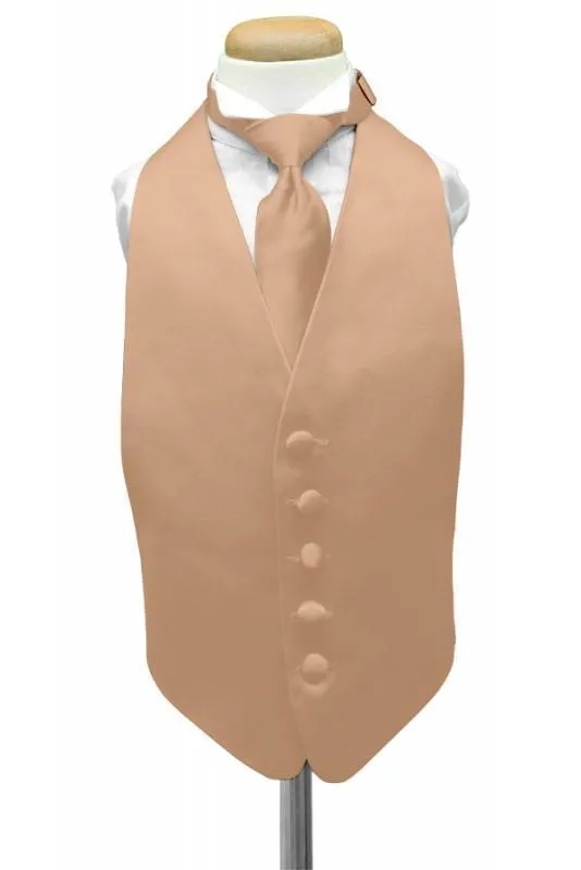 Peach Luxury Satin Kids Tuxedo Vest