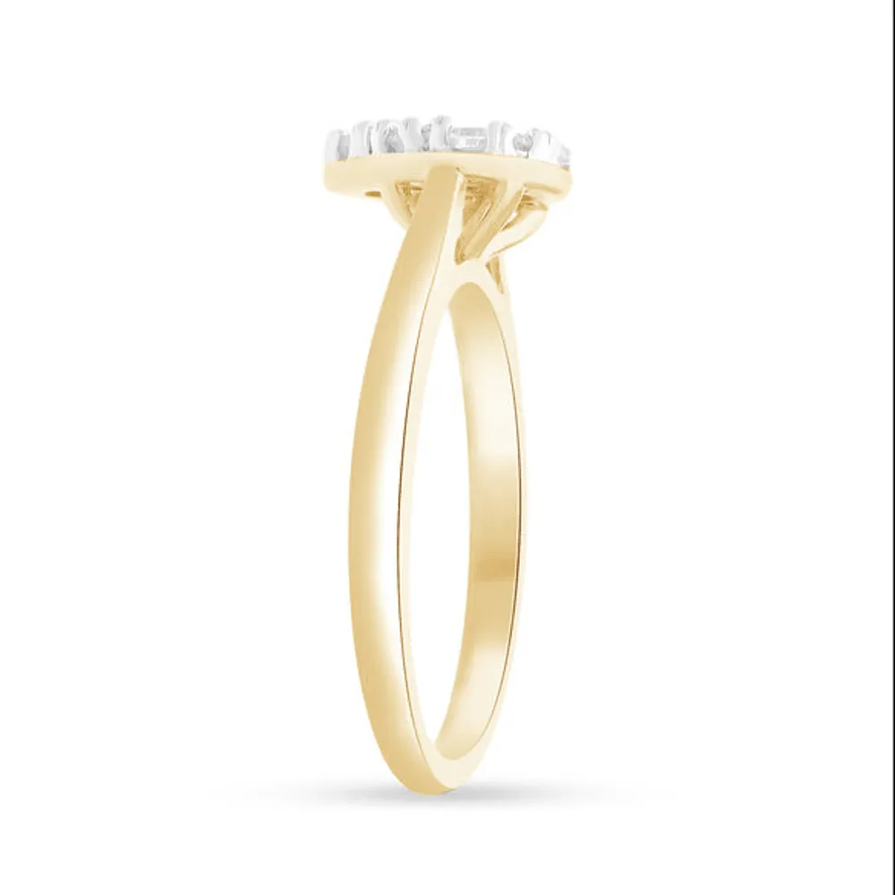 Pear Shape Ring with 0.45ct of Diamonds in 9ct Yellow Gold