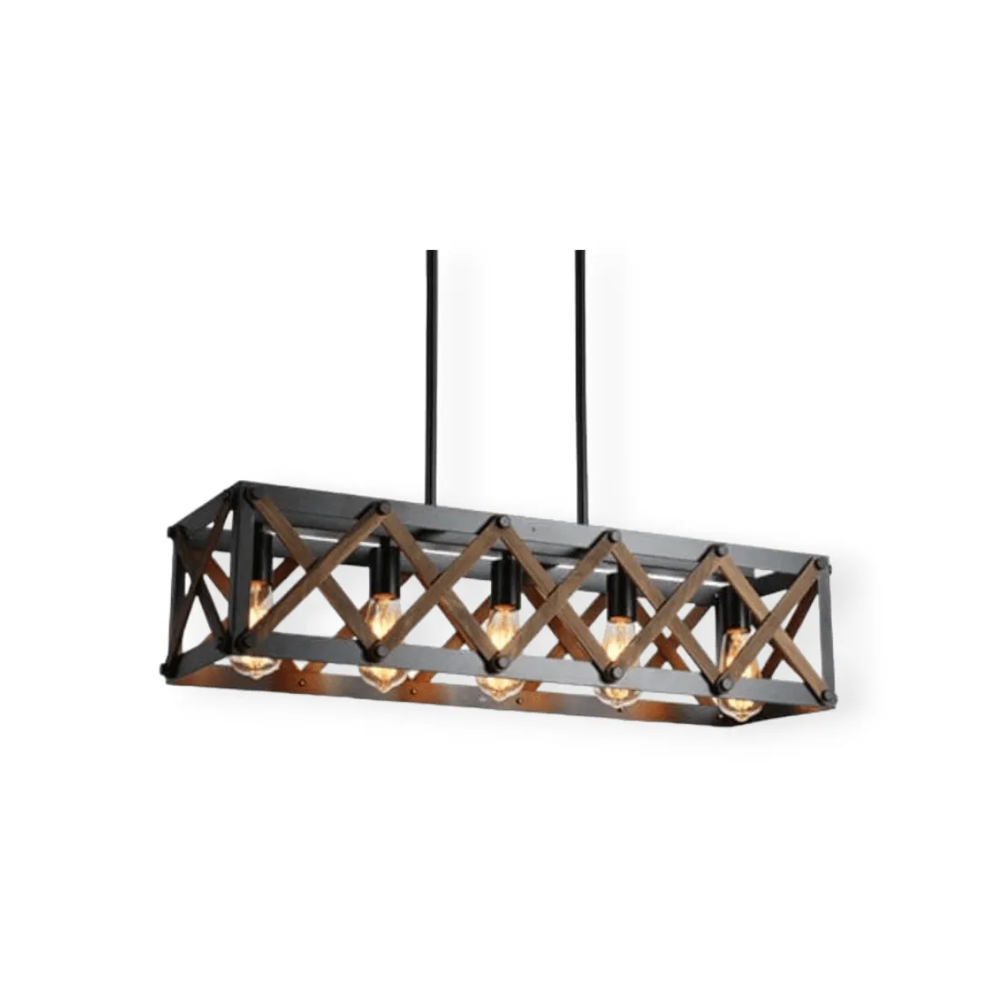Pendant Wood And Matt Black ELR2054WB