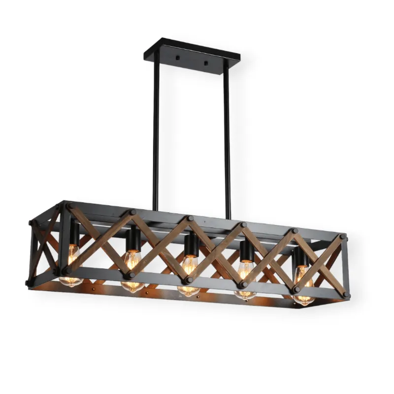 Pendant Wood And Matt Black ELR2054WB
