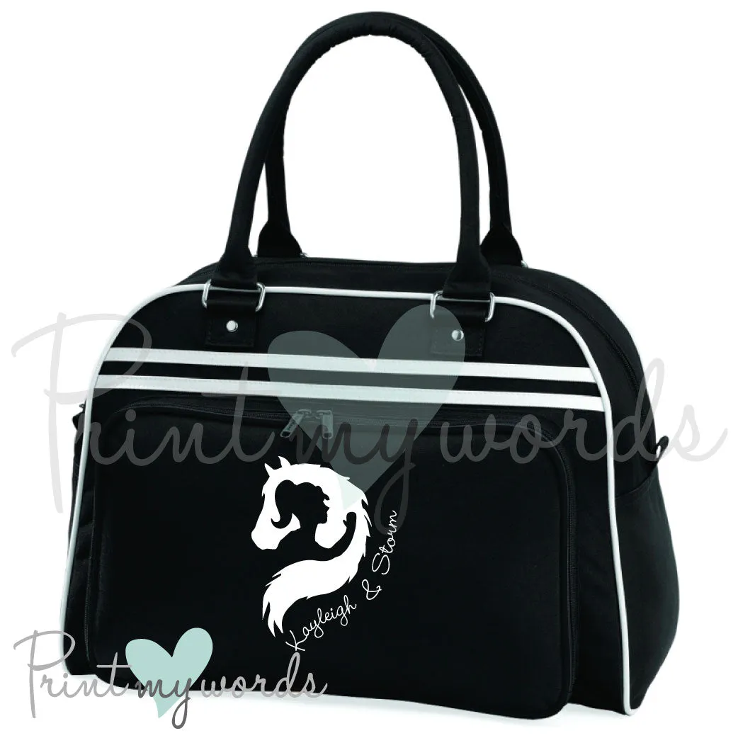 Personalised Equestrian Retro Bowling Bag - Hug Design