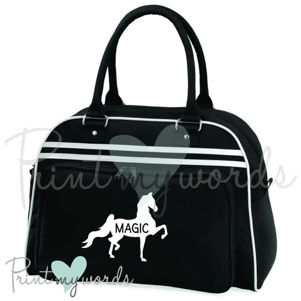Personalised Equestrian Retro Bowling Bag - Saddlebred Design