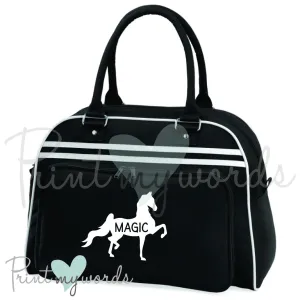 Personalised Equestrian Retro Bowling Bag - Saddlebred Design