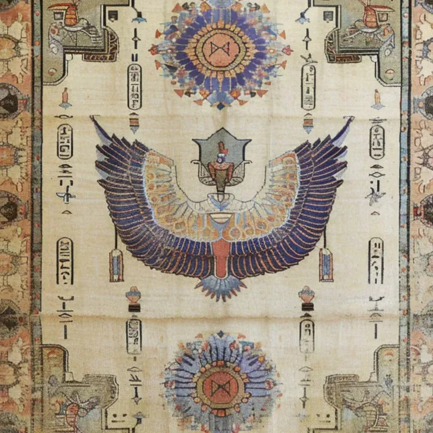 Pharaoh's Feathers Hand Knotted Area Rug