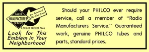 PHILCO-41-300-SERVICE-GUARANTEE