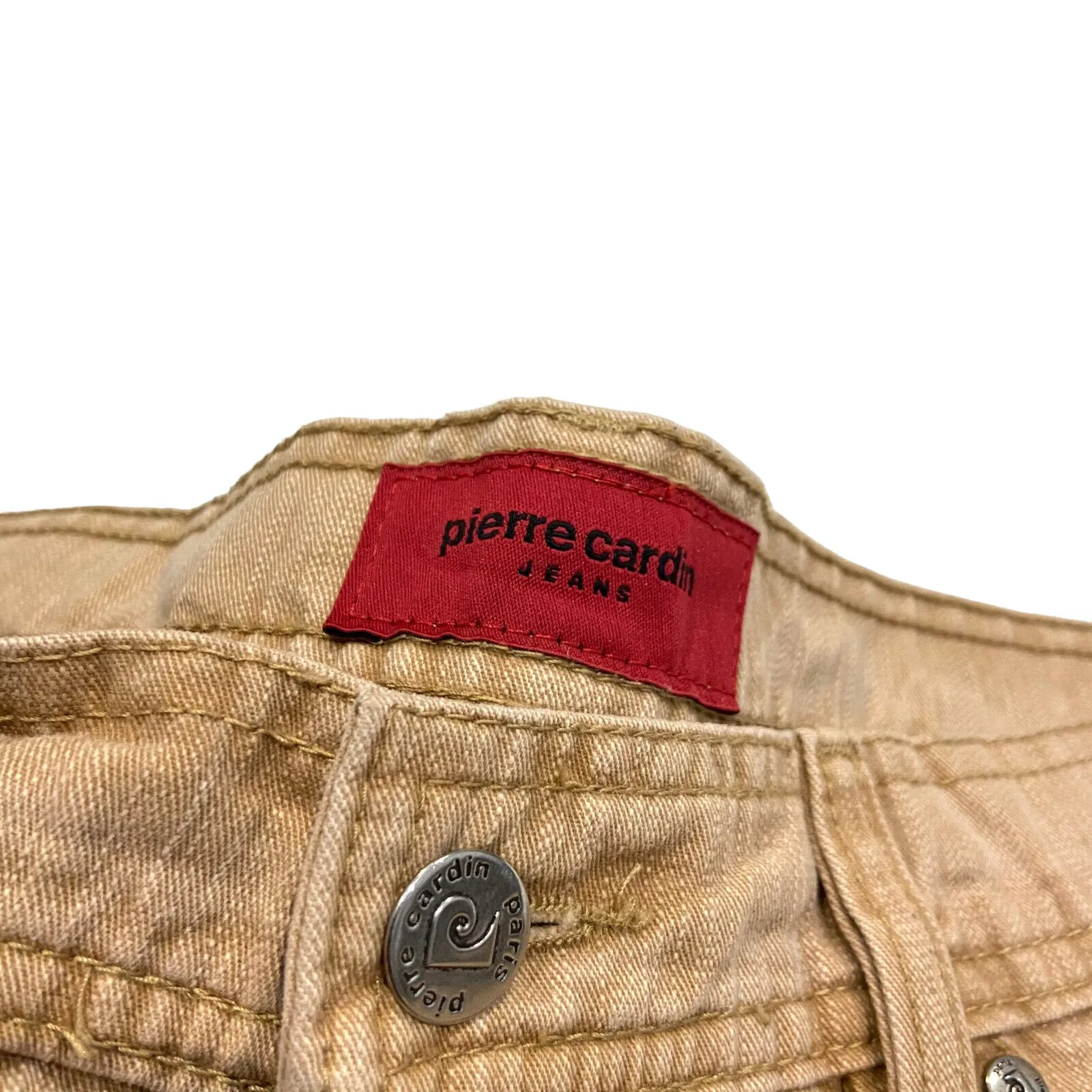 Pierre Cardin Cropped Jeans | Vintage High End Luxury Designer Denim Beige Tan