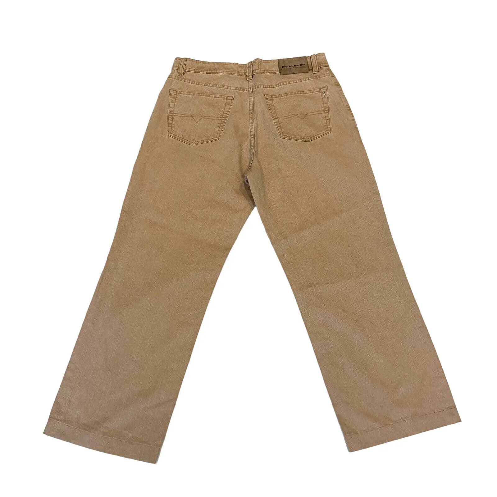 Pierre Cardin Cropped Jeans | Vintage High End Luxury Designer Denim Beige Tan