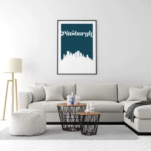 Pittsburgh, Pennsylvania retro inspired city skyline