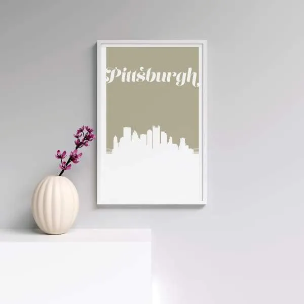 Pittsburgh, Pennsylvania retro inspired city skyline