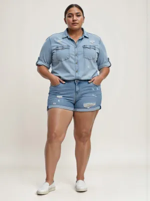 Plus Midrise Essential 5-inch Boyfriend Denim Short