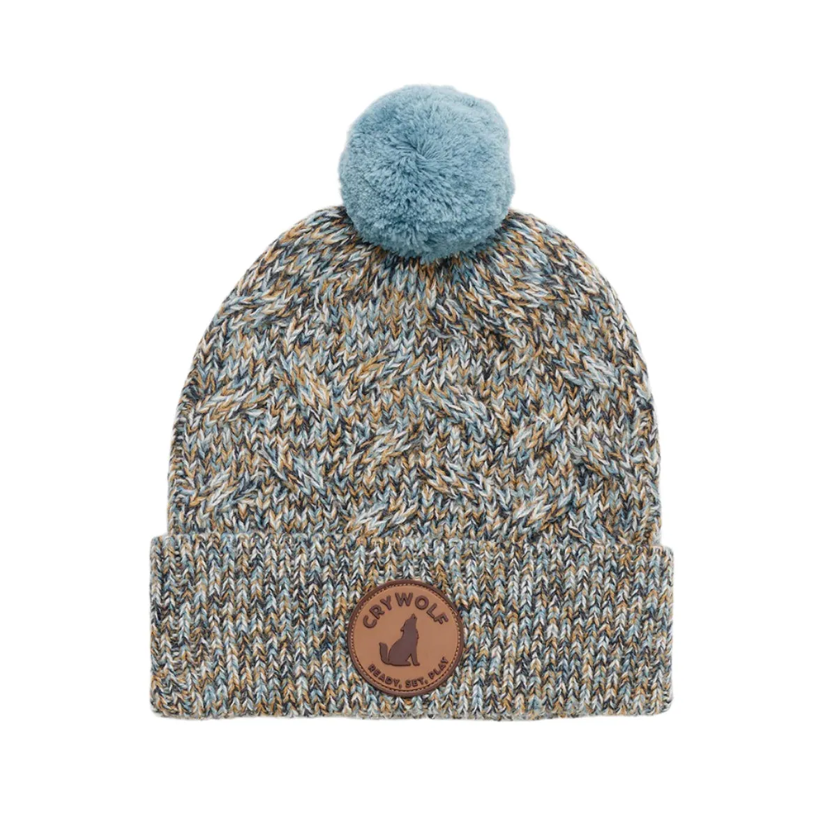 POM POM BEANIE || Blue Speckle | CRYWOLF