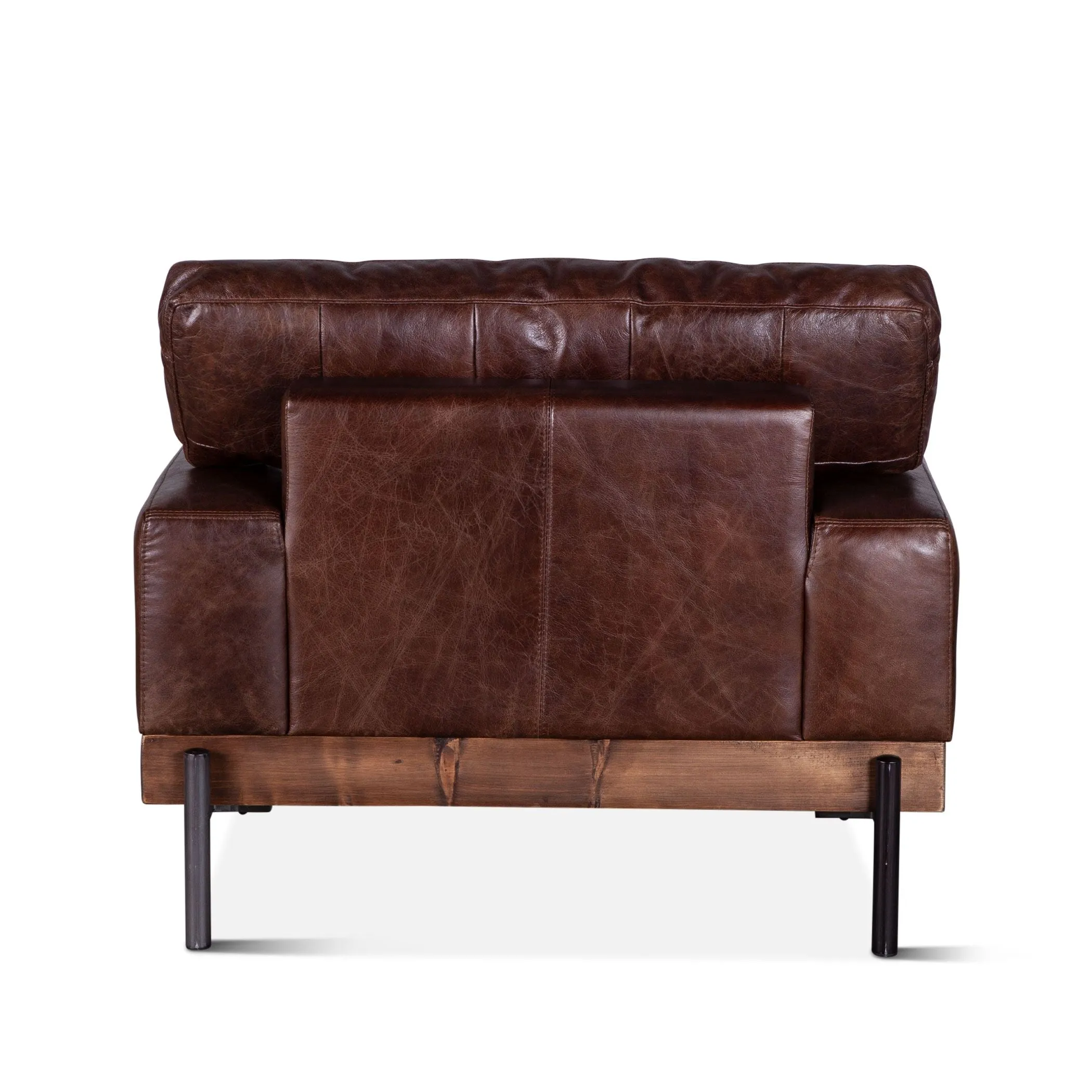 Portofino Industrial Leather Arm Chair, Geisha Brown