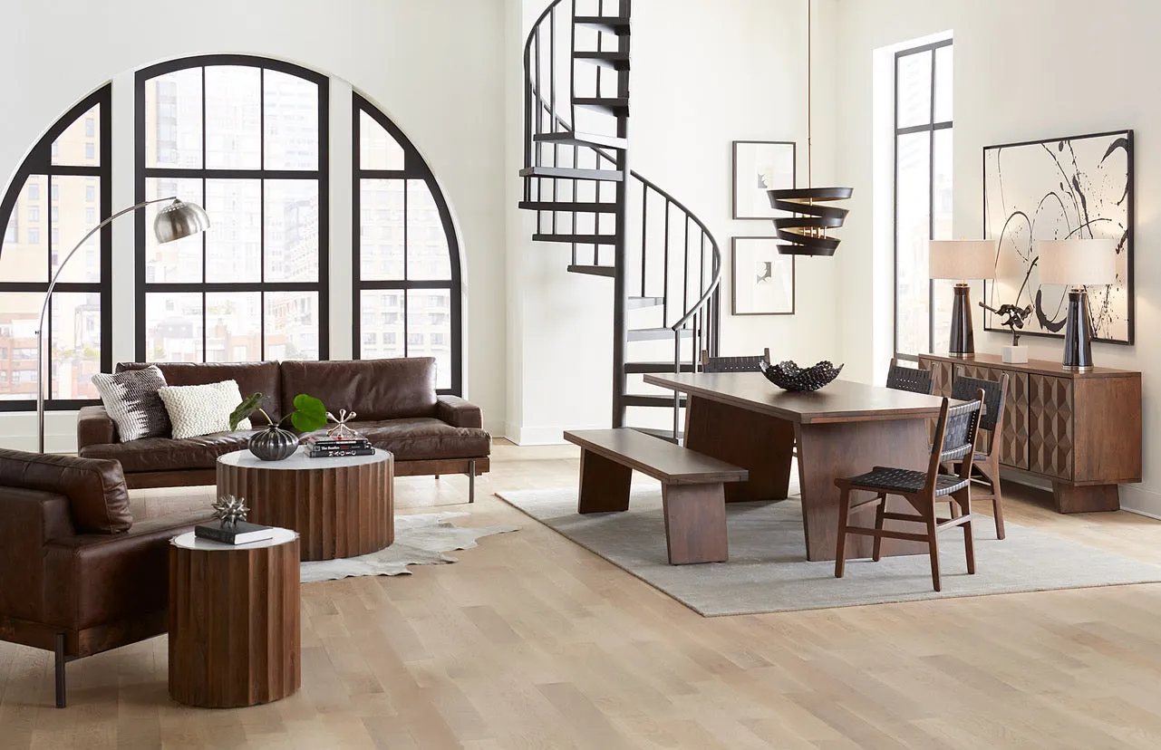 Portofino Industrial Leather Arm Chair, Geisha Brown