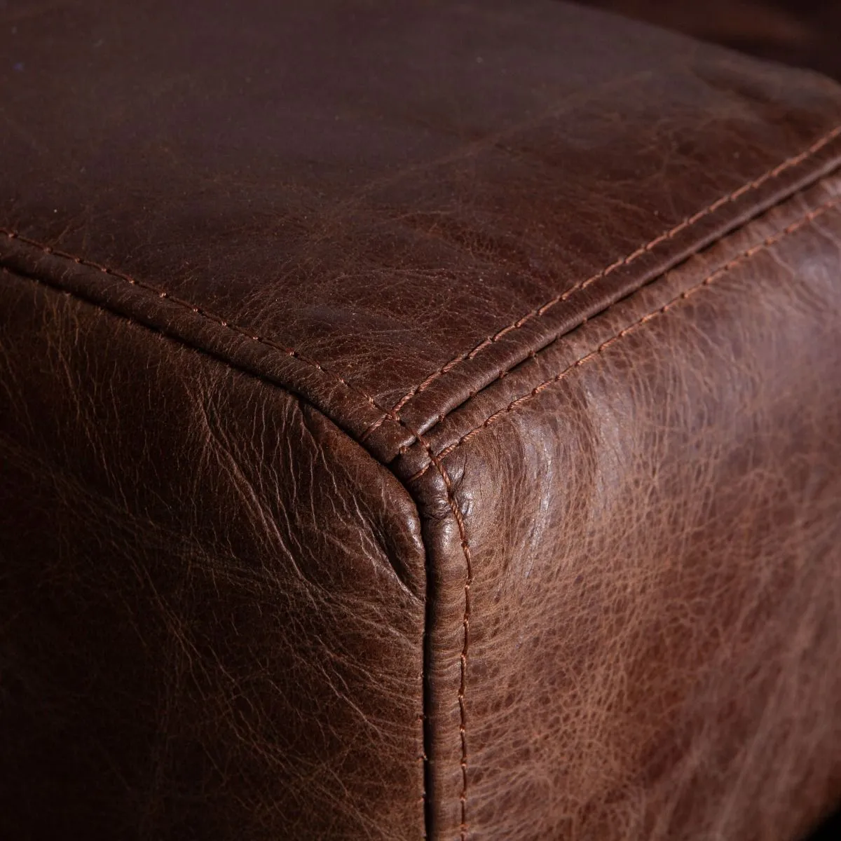 Portofino Industrial Leather Arm Chair, Geisha Brown